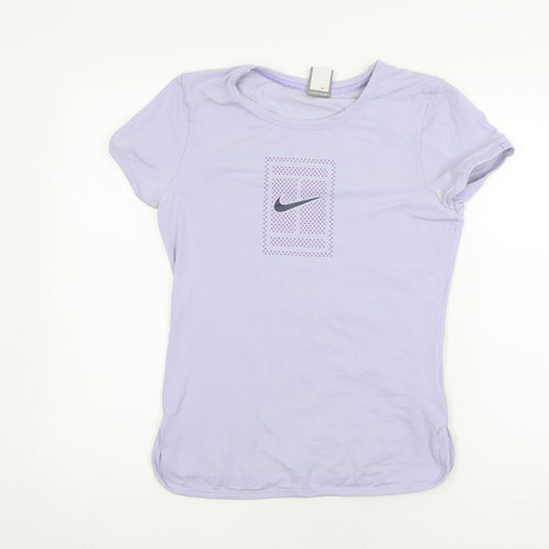 Nike Women's Purple Slim Fit Sports T-Shirt Size L