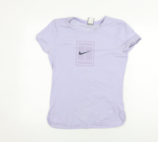 Nike Women's Purple Slim Fit Sports T-Shirt Size L