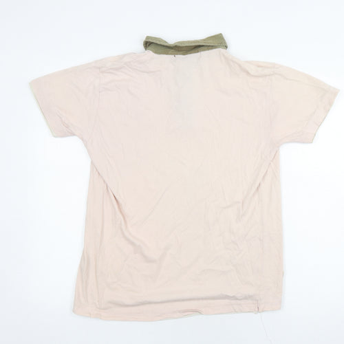 Urban Vintage Beige Argyle Polo M Unisex Cotton Casual