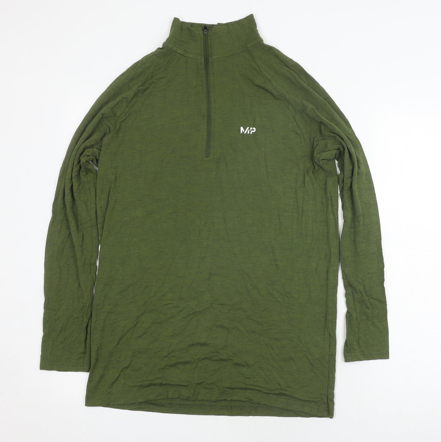 MP Men's Green Long Sleeve High Neck Shirt - S