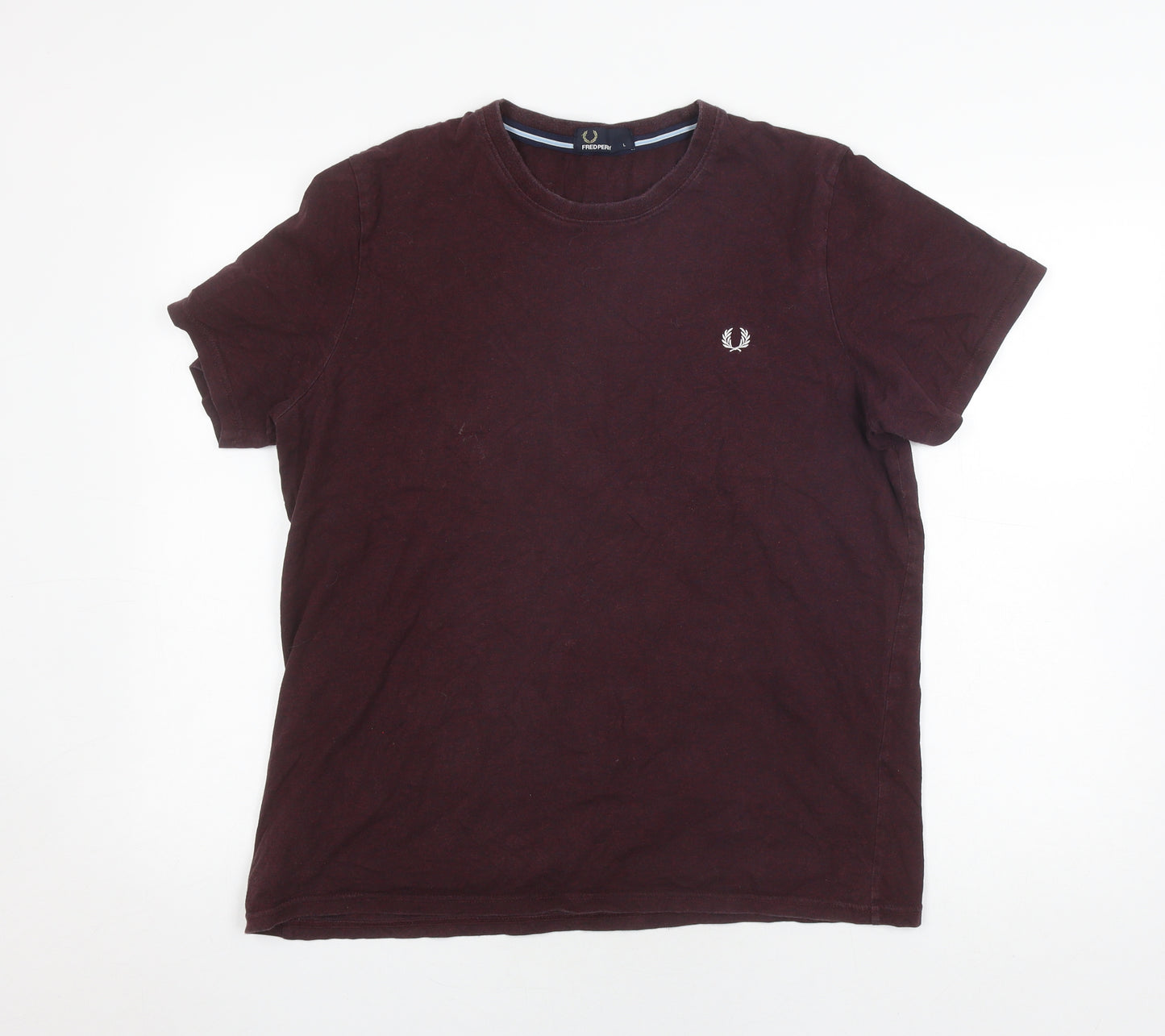 Fred Perry Men's Red Cotton Short Sleeve T-Shirt L