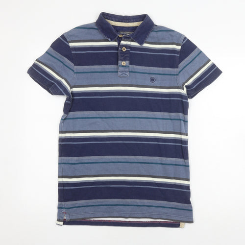 FatFace Men's Blue Striped Polo Shirt, Size S, Casual