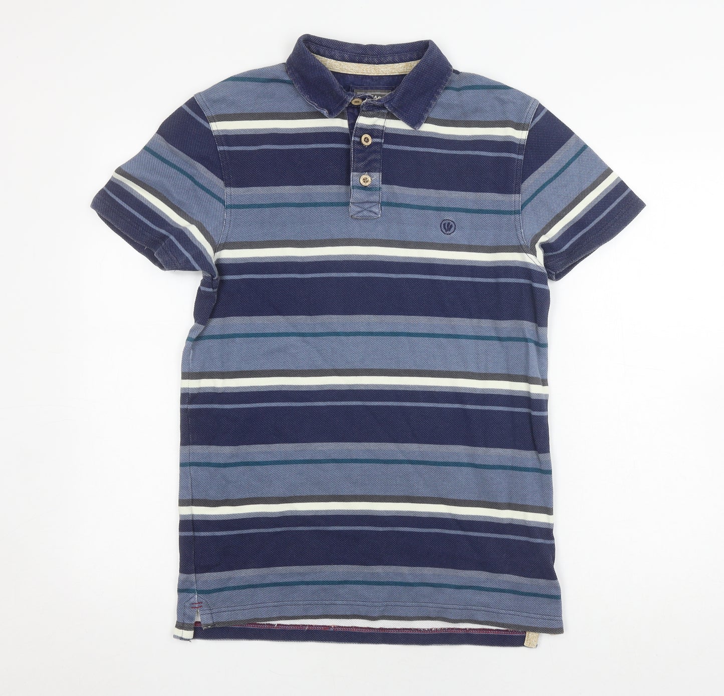 FatFace Men's Blue Striped Polo Shirt, Size S, Casual