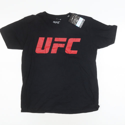 UFC Boys Black Graphic T-Shirt 9-10 Years Casual Sports