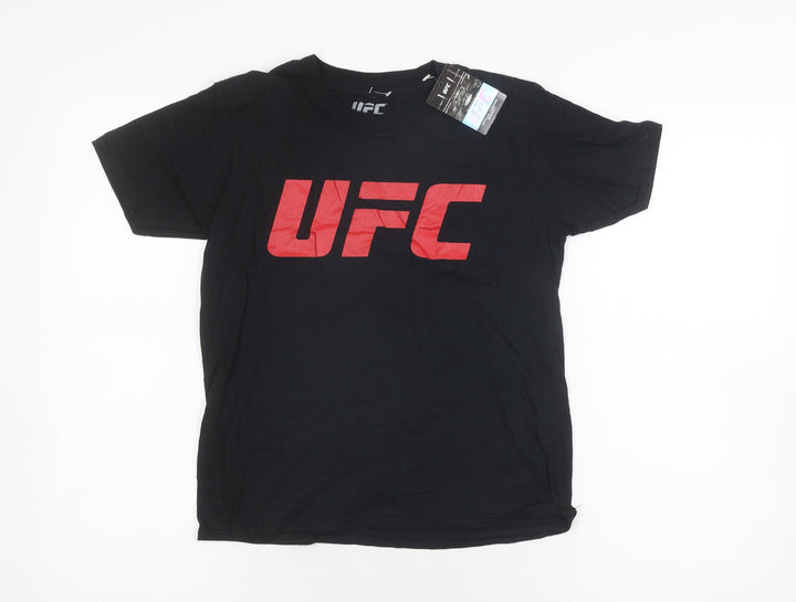 UFC Boys Black Graphic T-Shirt 9-10 Years Casual Sports