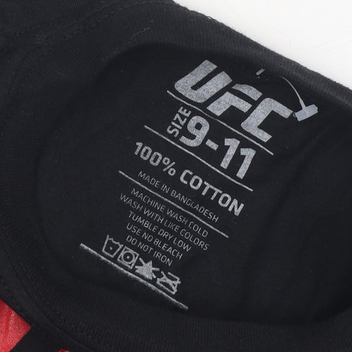 UFC Boys Black Graphic T-Shirt 9-10 Years Casual Sports