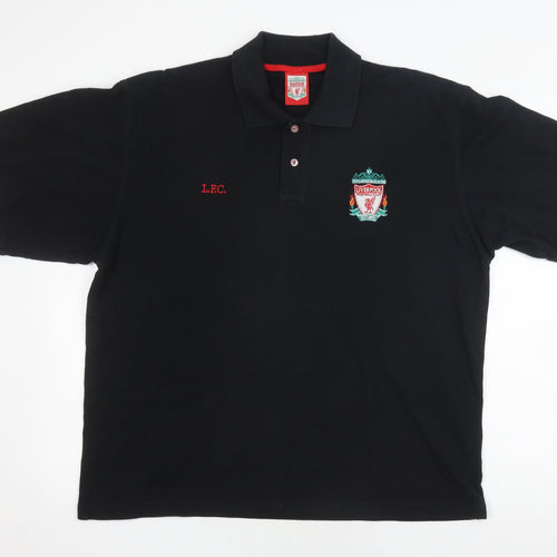 Liverpool FC Men's Black XL Polo with Embroidered Logo