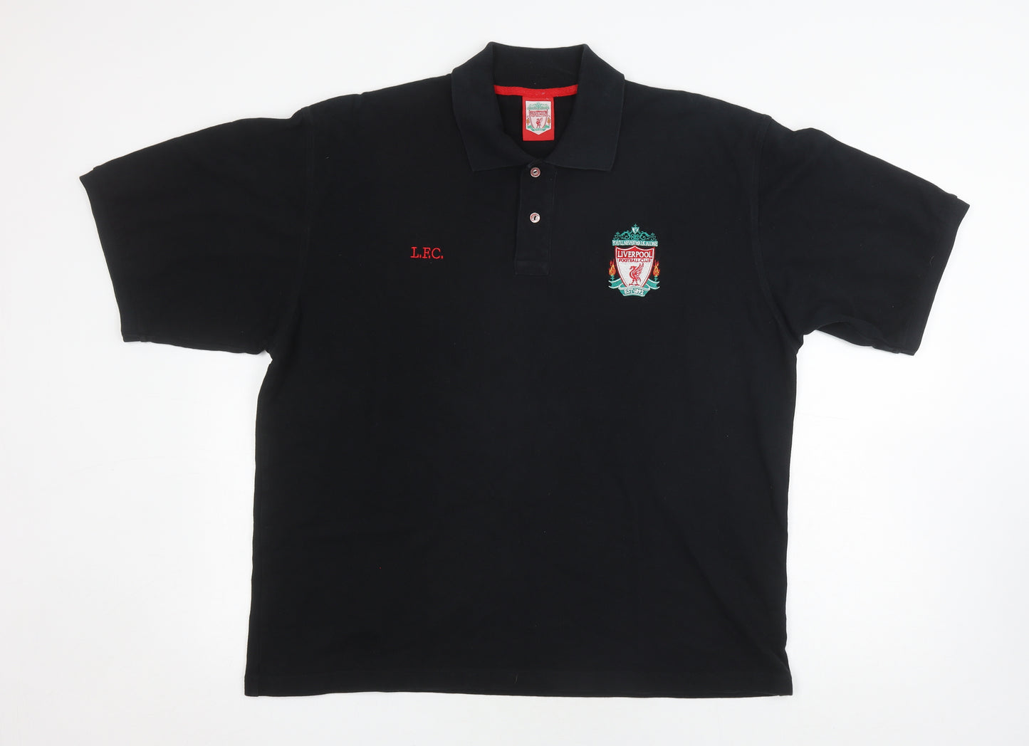 Liverpool FC Men's Black XL Polo with Embroidered Logo