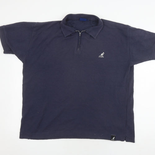 Kangol Men's Blue Medium Polo 1/4 Zip Shirt