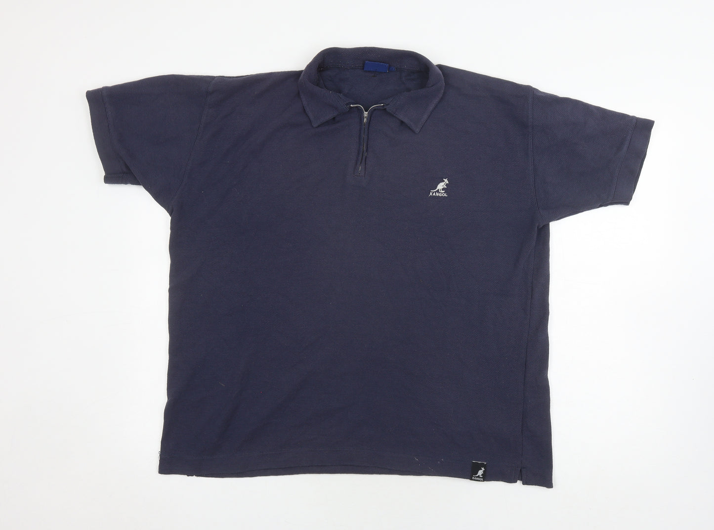 Kangol Men's Blue Medium Polo 1/4 Zip Shirt