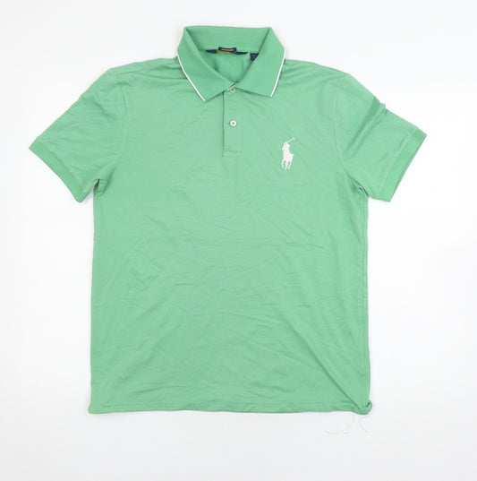 Ralph Lauren Men's Green Athletic Golf Polo, Size M