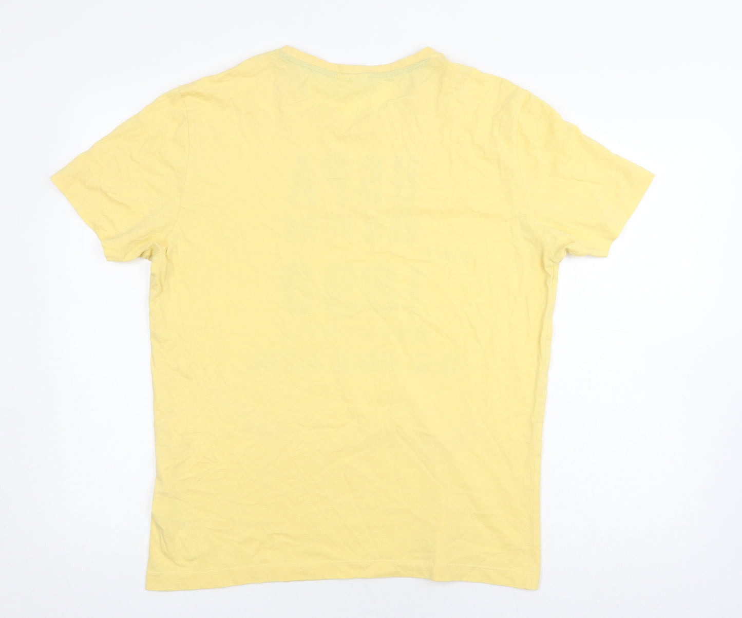 U.S. Polo Assn. Men's Yellow L T-Shirt Logo Print