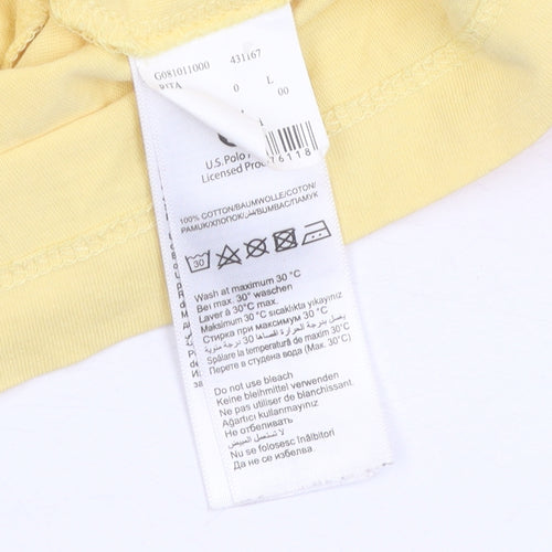 U.S. Polo Assn. Men's Yellow L T-Shirt Logo Print