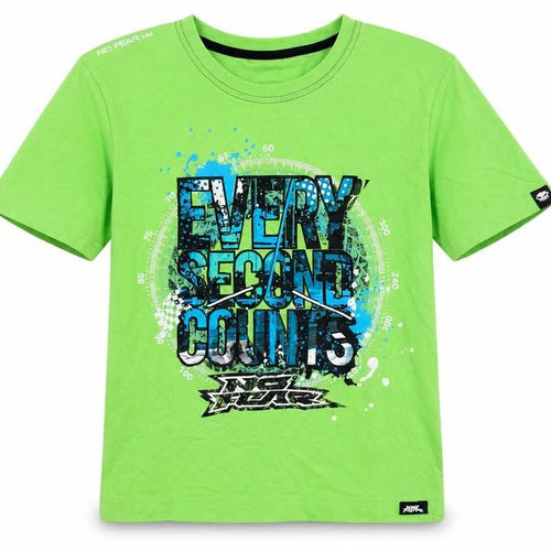 No Fear Boys Green Graphic T-Shirt, 11-12 Years, Casual Style