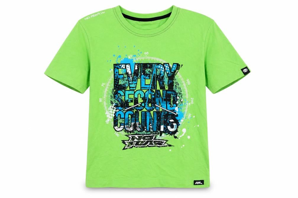 No Fear Boys Green Graphic T-Shirt, 11-12 Years, Casual Style