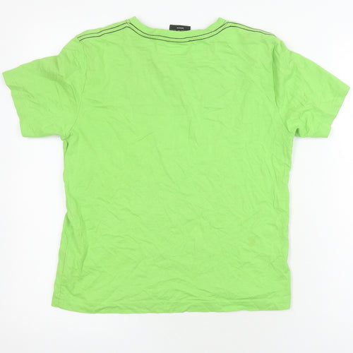 No Fear Boys Green Graphic T-Shirt, 11-12 Years, Casual Style