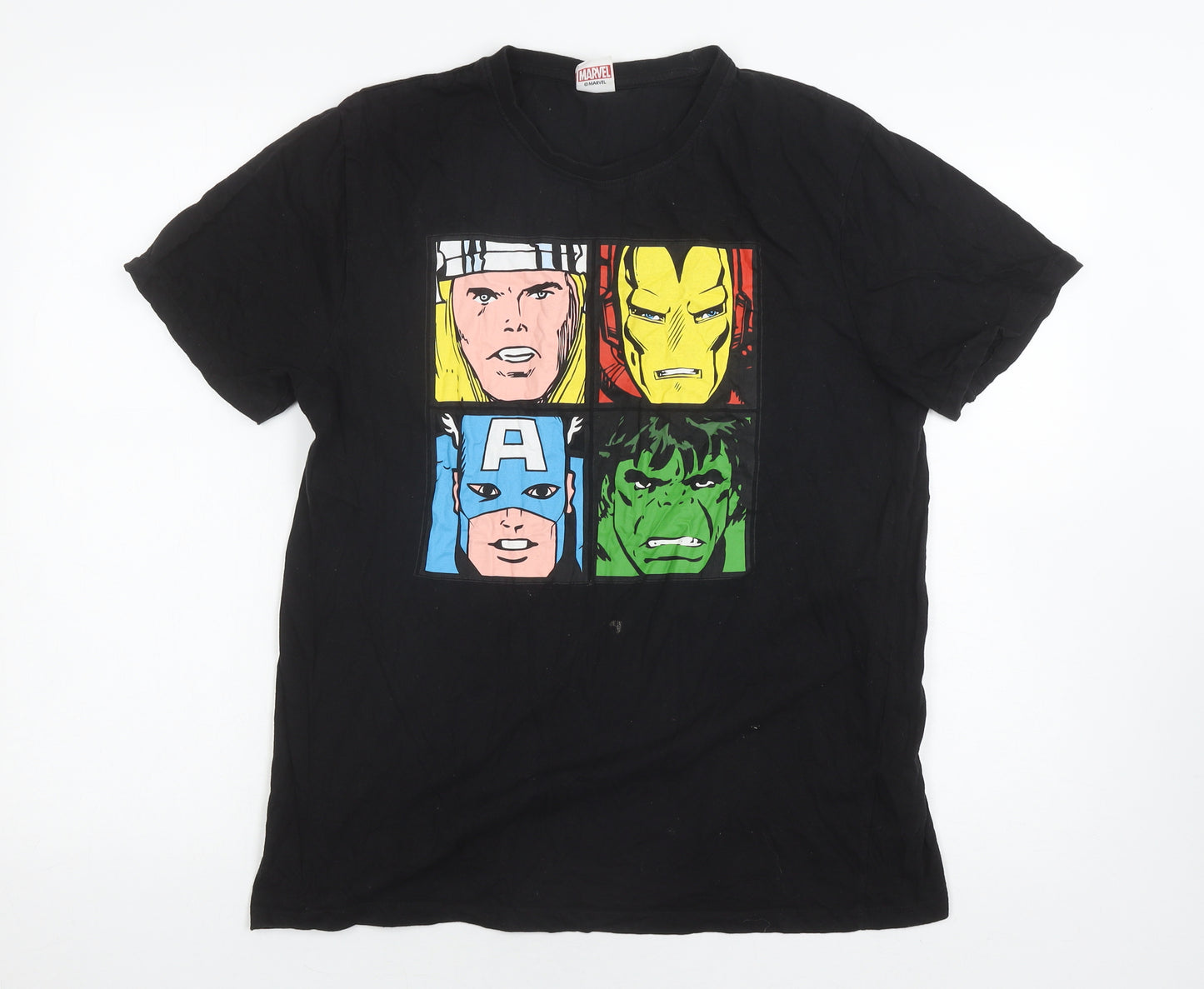 PEPCO Men's Black Marvel Graphic T-Shirt L