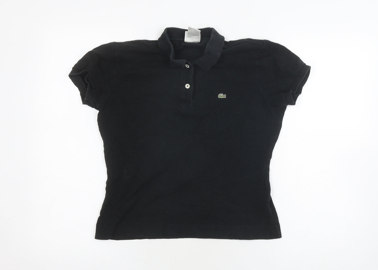 Lacoste Women's Black Polo Shirt Size 16 Cotton Stretch