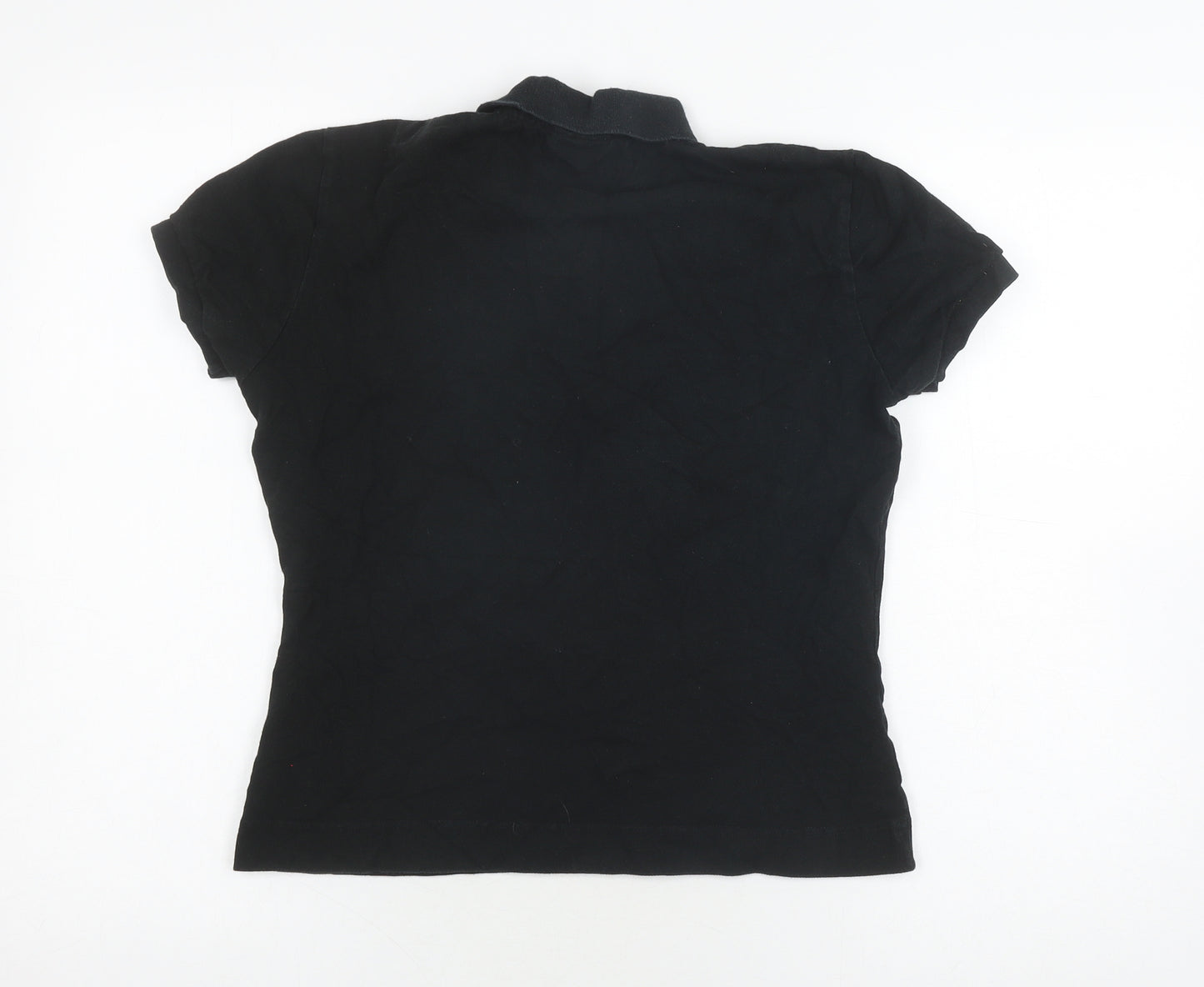 Lacoste Women's Black Polo Shirt Size 16 Cotton Stretch