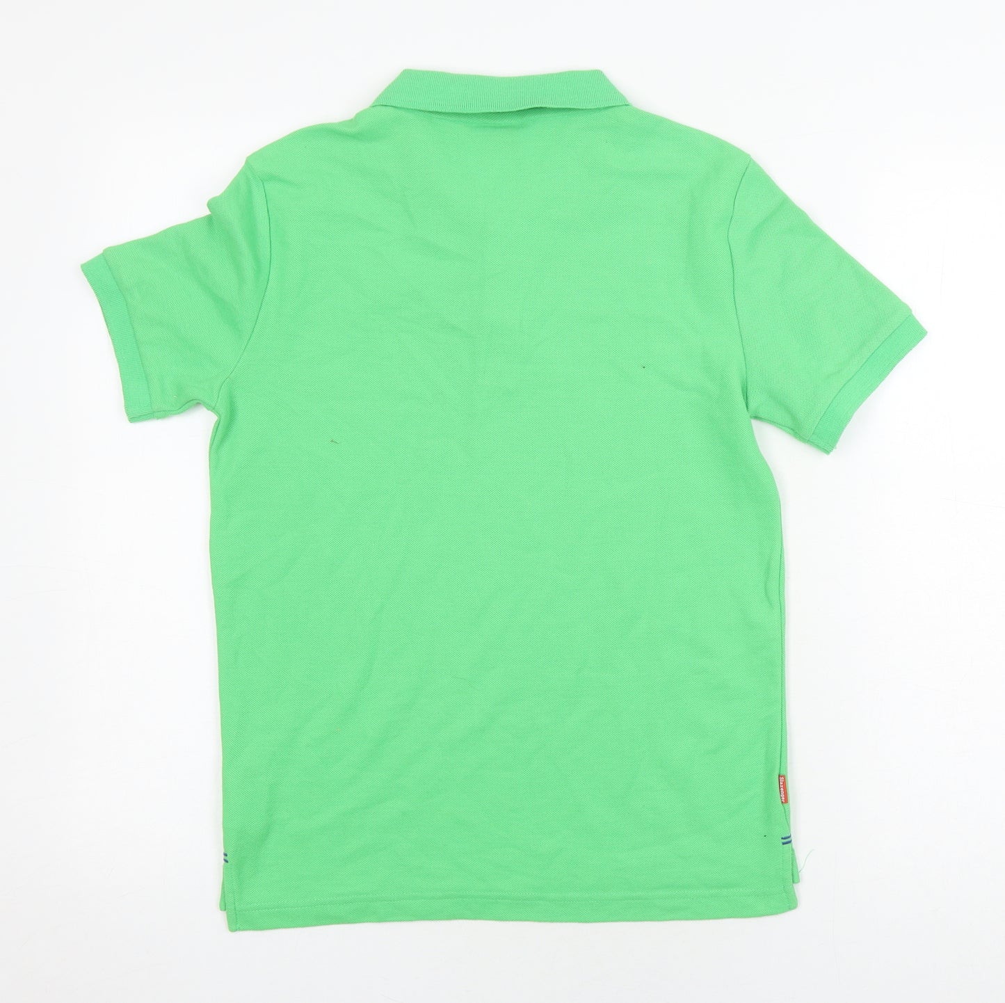 Slazenger Boys Green Polo Shirt 13 Years Short Sleeve Basic