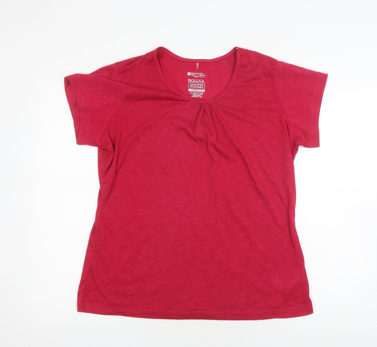 Mountain Warehouse Women's Red T-Shirt Size 16 Quick Dry