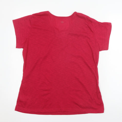 Mountain Warehouse Women's Red T-Shirt Size 16 Quick Dry