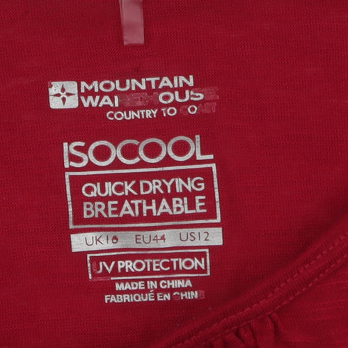 Mountain Warehouse Women's Red T-Shirt Size 16 Quick Dry