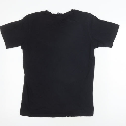 Champion Boys Black Casual T-Shirt, 13-14 Years, Logo Accent