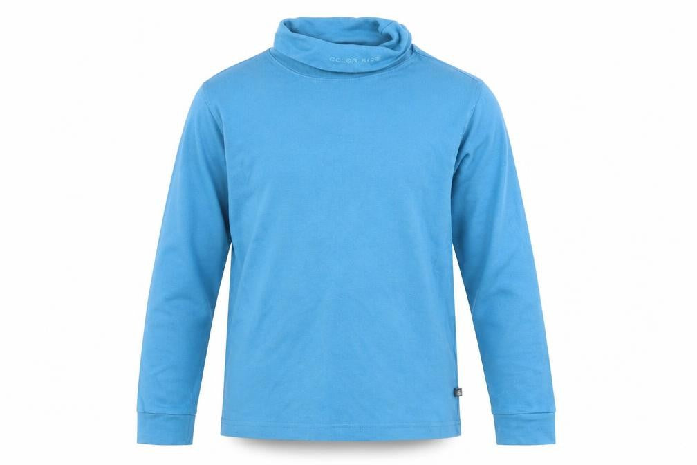 Color Kids Boys Blue Long Sleeve Roll Neck Cotton Top