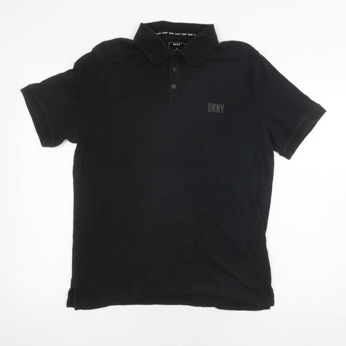 DKNY Men's Black Regular Fit Polo Size M