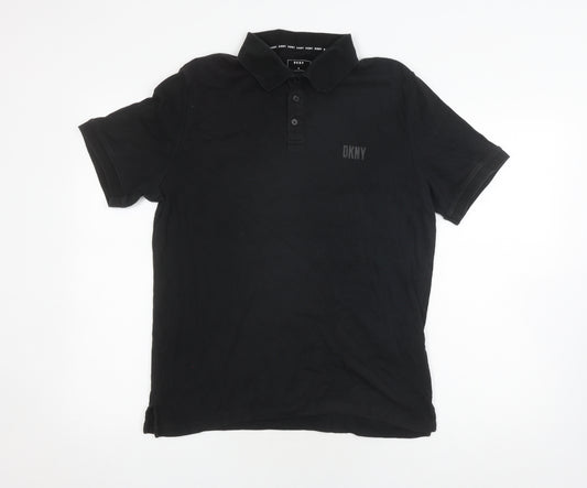 DKNY Men's Black Regular Fit Polo Size M