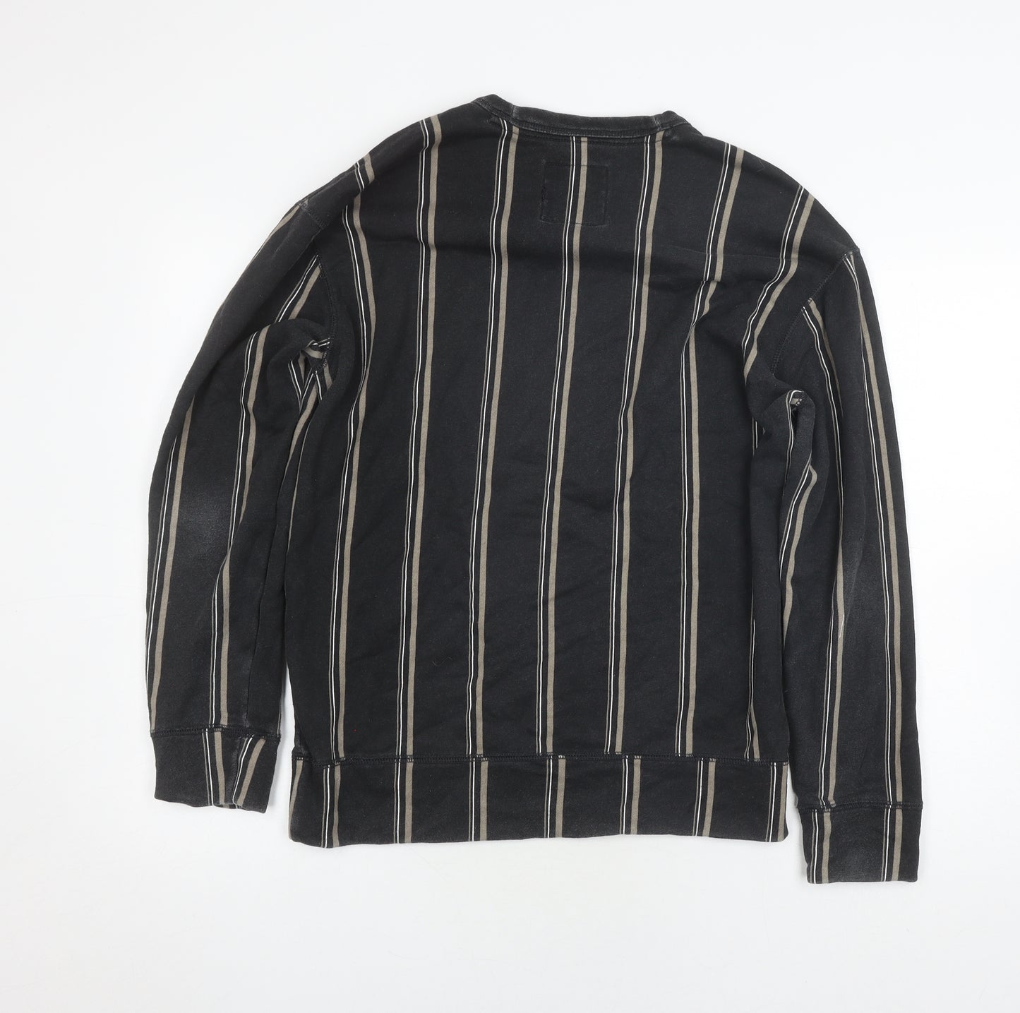 Hollister Men's Black Striped Sweatshirt S