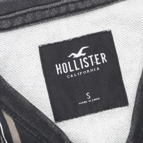 Hollister Men's Black Striped Sweatshirt S