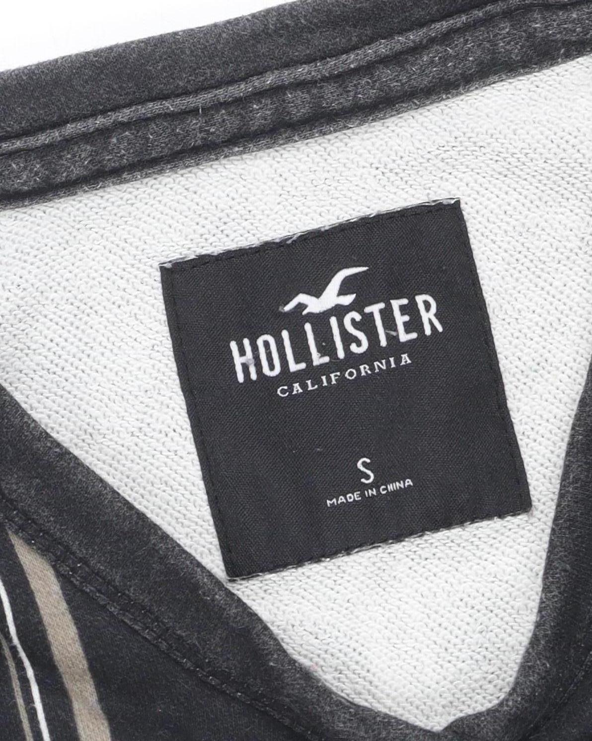 Hollister Men's Black Striped Sweatshirt S