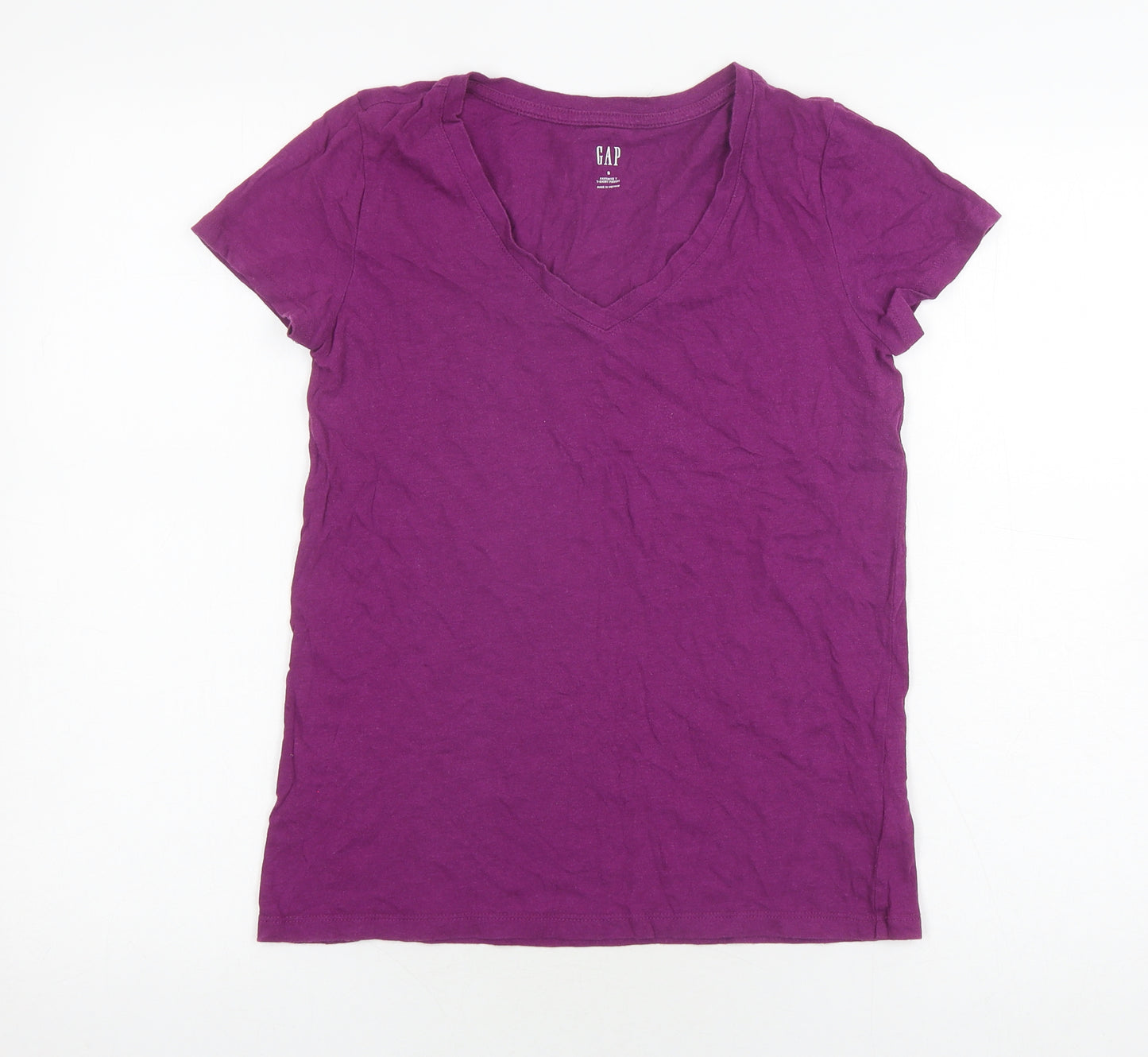 GAP Women's Purple V-Neck T-Shirt - Size S, Regular Fit