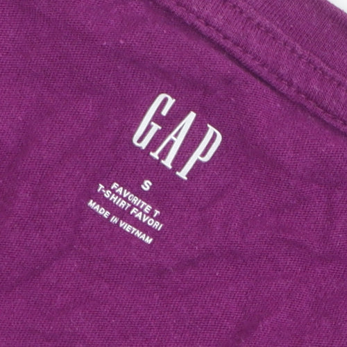 GAP Women's Purple V-Neck T-Shirt - Size S, Regular Fit