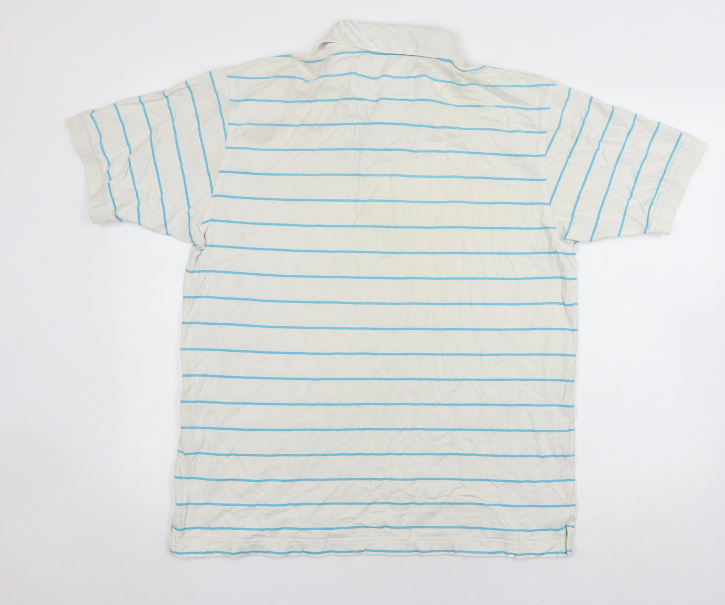 Fred Perry Men's Ivory Striped Polo Shirt - Size L
