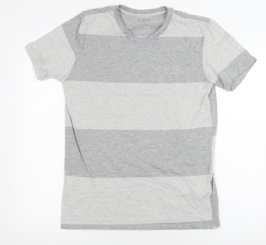 Rifle Men's Grey Striped T-Shirt, Size M