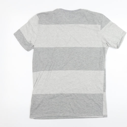 Rifle Men's Grey Striped T-Shirt, Size M