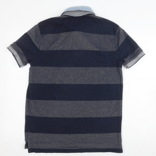 Tommy Hilfiger Men's Blue Striped Polo Shirt M