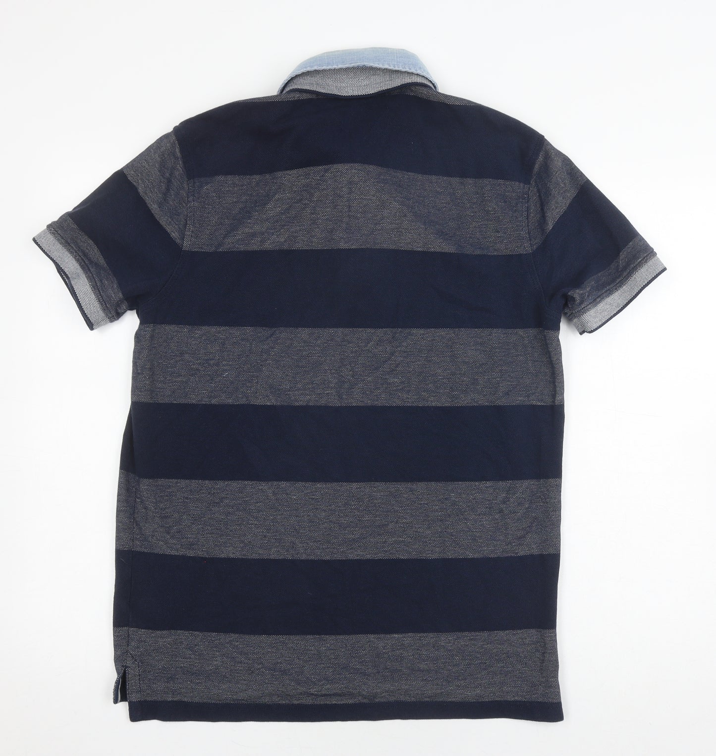 Tommy Hilfiger Men's Blue Striped Polo Shirt M