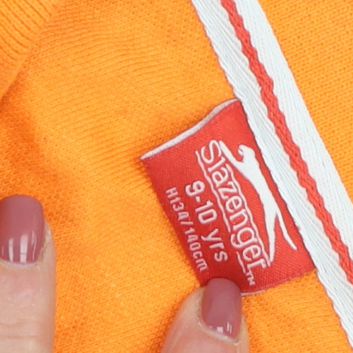 Slazenger Boys Orange Polo Shirt 9-10 Years Casual