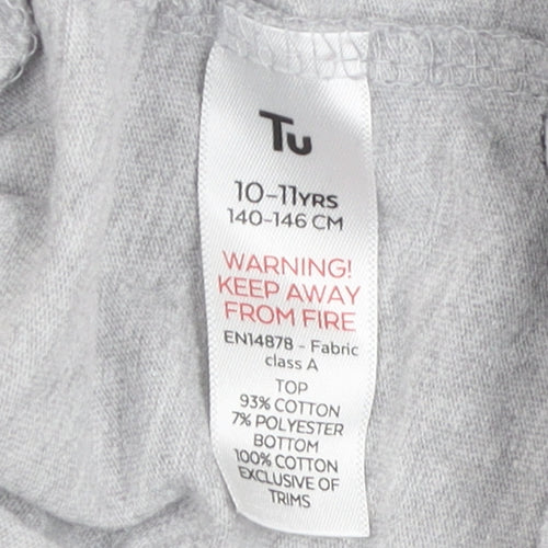 Tu Boys Grey Pikachu Long Sleeve T-Shirt 10-11 Years