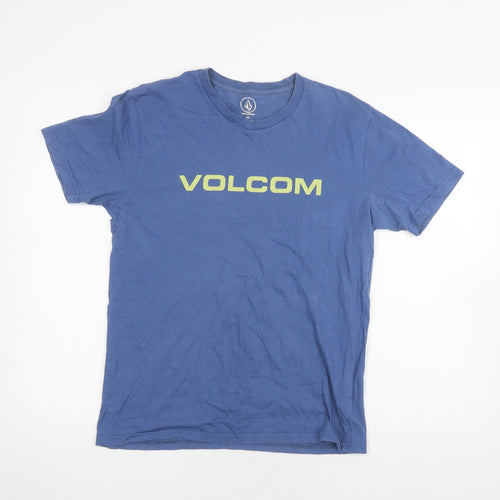 Volcom Men's Blue Cotton T-Shirt S Short Sleeve Logo