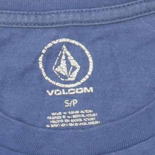 Volcom Men's Blue Cotton T-Shirt S Short Sleeve Logo