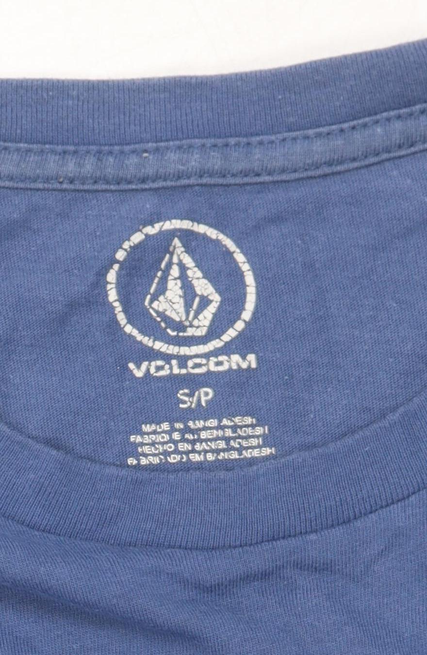 Volcom Men's Blue Cotton T-Shirt S Short Sleeve Logo