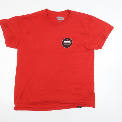 Etnies Men's Red Logo Short Sleeve T-Shirt, Size L