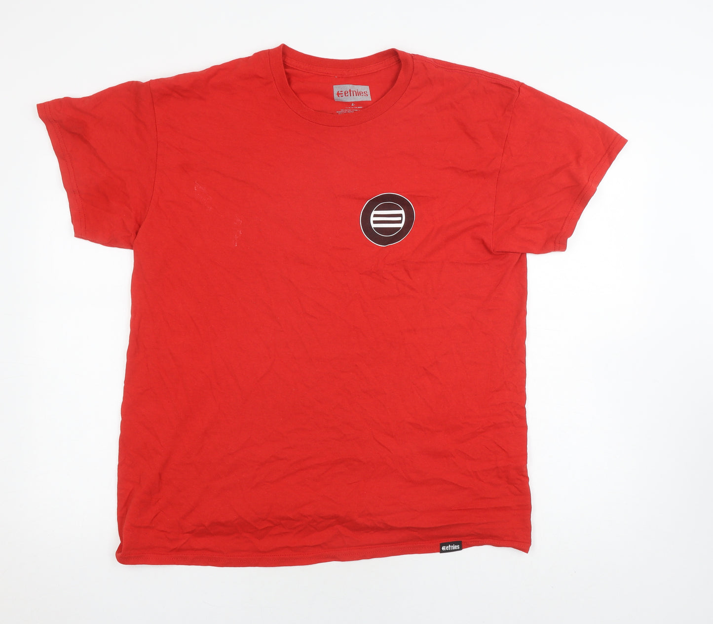 Etnies Men's Red Logo Short Sleeve T-Shirt, Size L