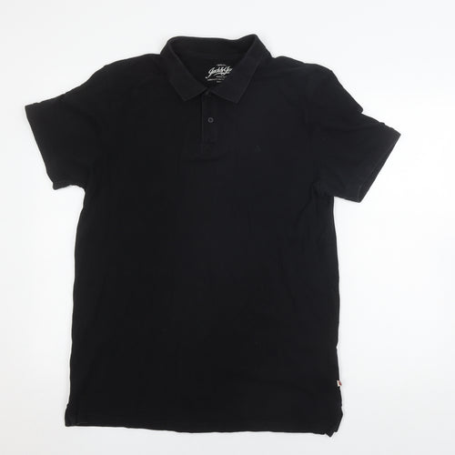 Jack & Jones Men's Black Polo Shirt XL Cotton Casual