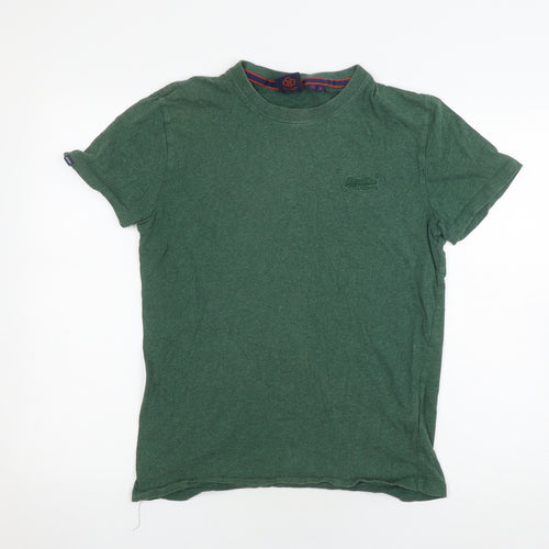 Superdry Men's Green Crew Neck T-Shirt - Size S